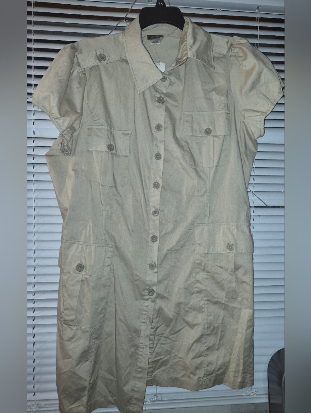 Dots Collection plus-size utility shirt dress, size 2X